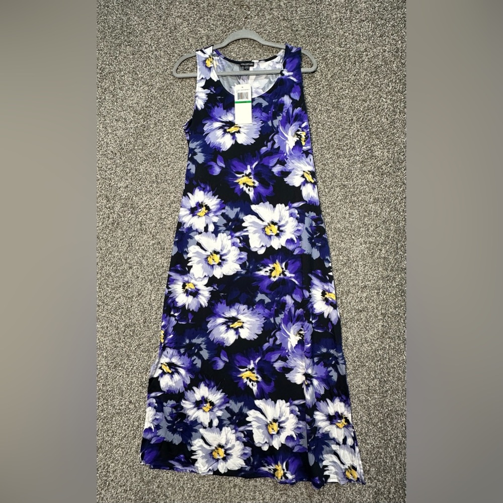 NWT Nina Leonard Floral Print Maxi Dress Size Large - Picture 3 of 6